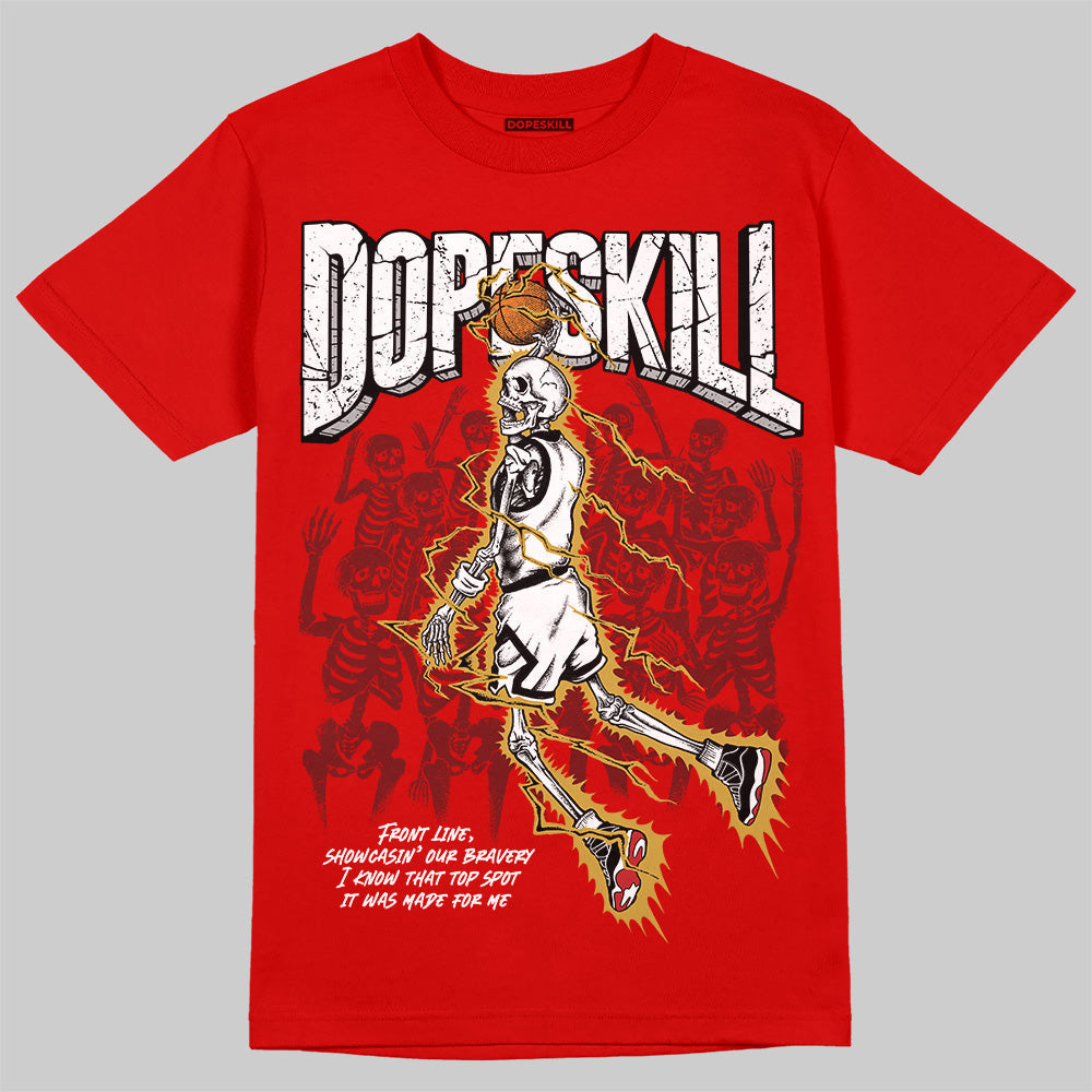 Bred Velvet 11s DopeSkill Red T-shirt Thunder Dunk Graphic