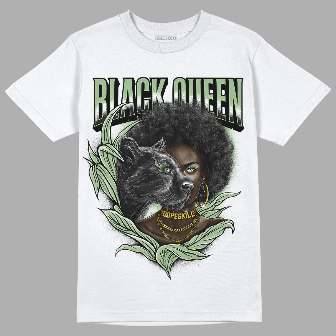 Seafoam 4s DopeSkill T-Shirt New Black Queen Graphic