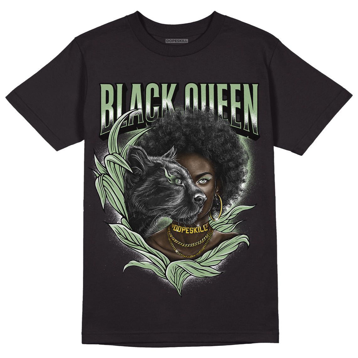 Seafoam 4s DopeSkill T-Shirt New Black Queen Graphic