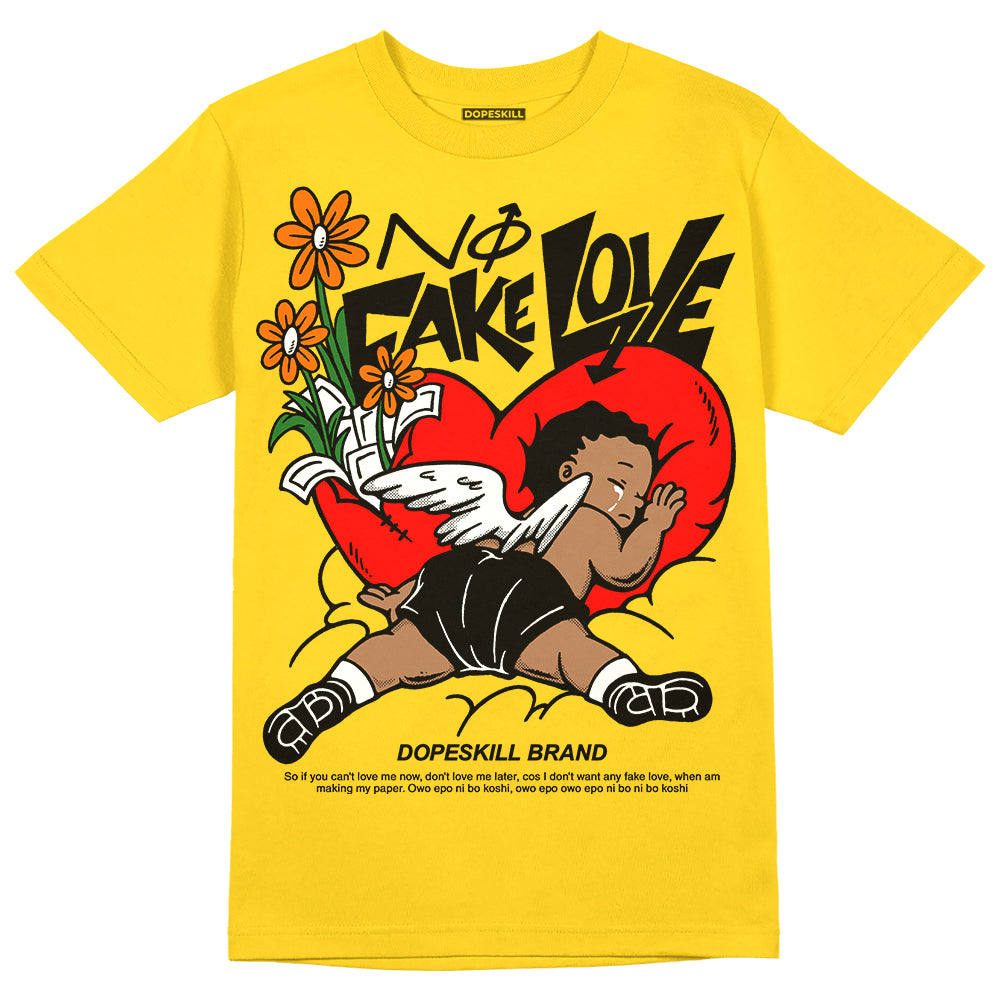 Black Tour Yellow AJ 4 Thunder DopeSkill Unisex T-Shirt No Fake Love Graphic