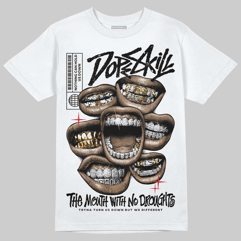 Black Metallic Reimagined 5s DopeSkill T-Shirt The Mouth With No Droughts Graphic