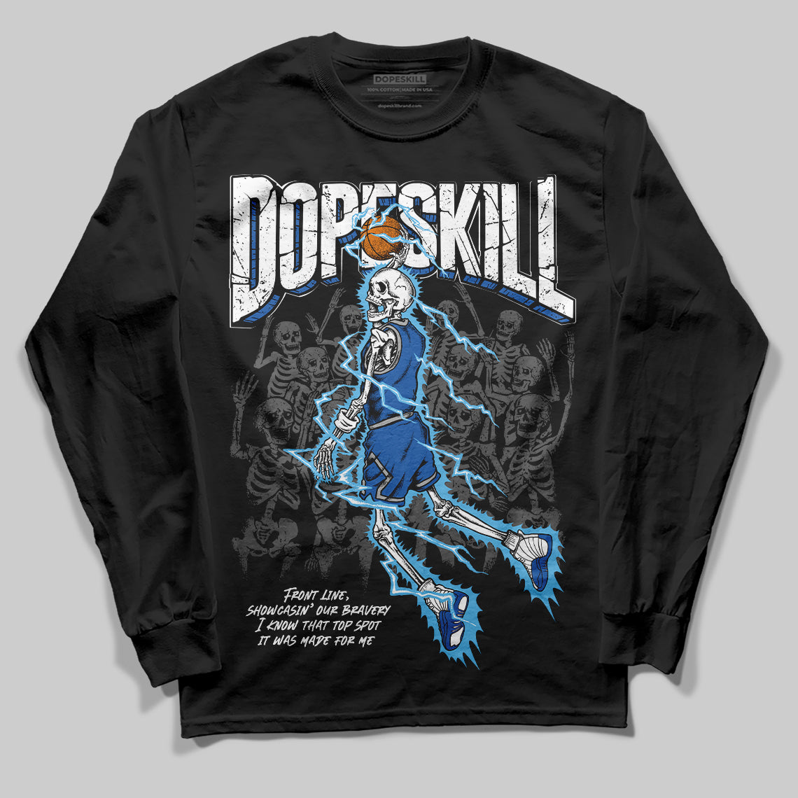 Blueberry 12s DopeSkill Long Sleeve T-shirt Thunder Dunk Graphic