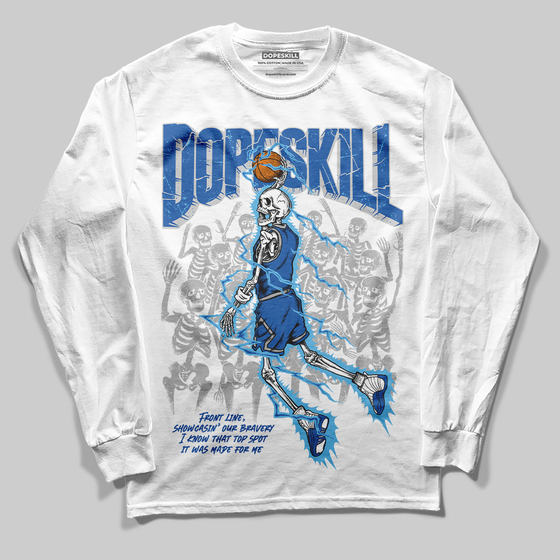 Blueberry 12s DopeSkill Long Sleeve T-shirt Thunder Dunk Graphic