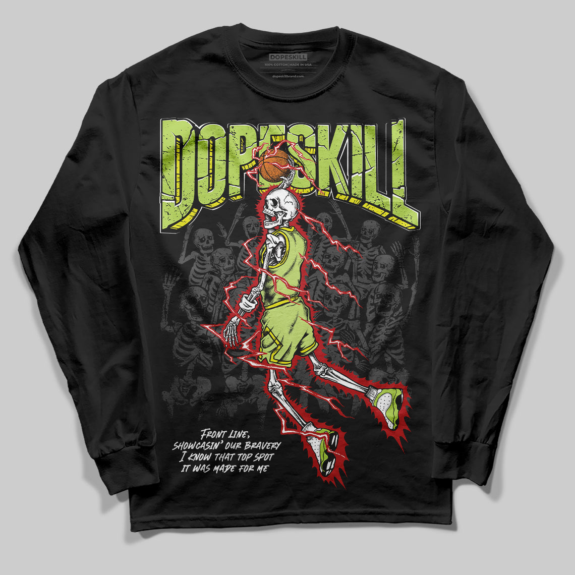 Bright Cactus 13s DopeSkill Long Sleeve T-Shirt Thunder Dunk Graphic