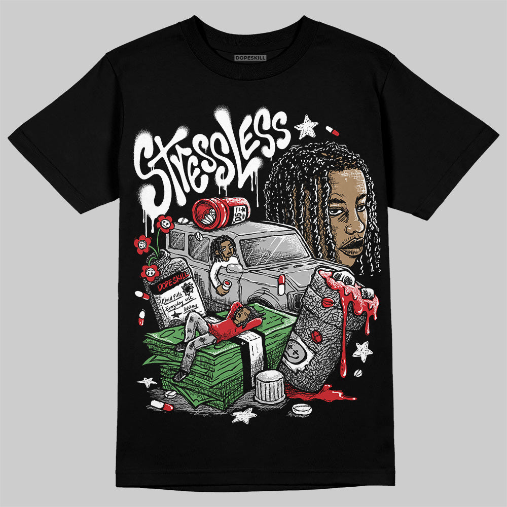Black Cement 3s DopeSkill T-Shirt Stressless Graphic