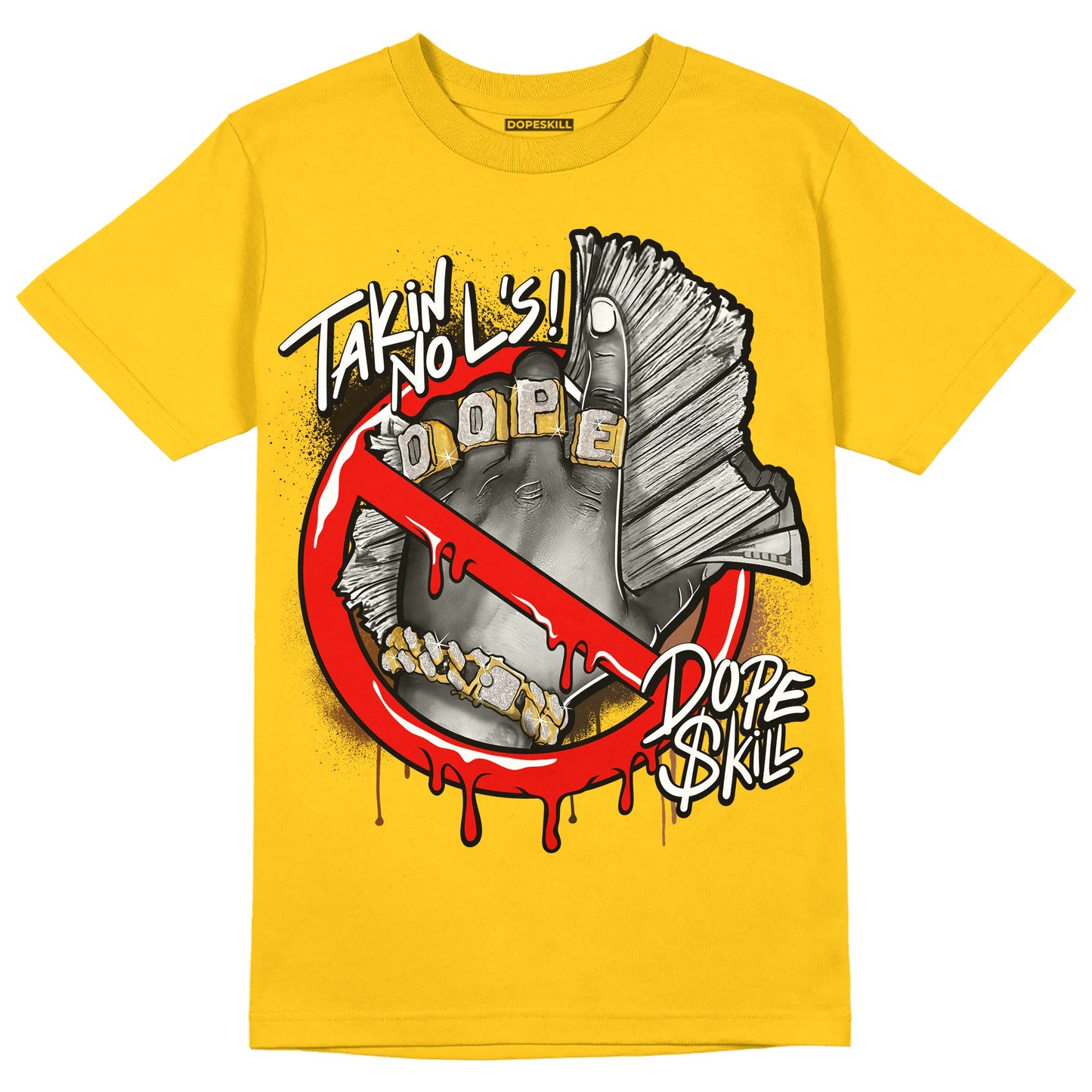 Yellow Collection DopeSkill Gold T-shirt Takin No L's Graphic