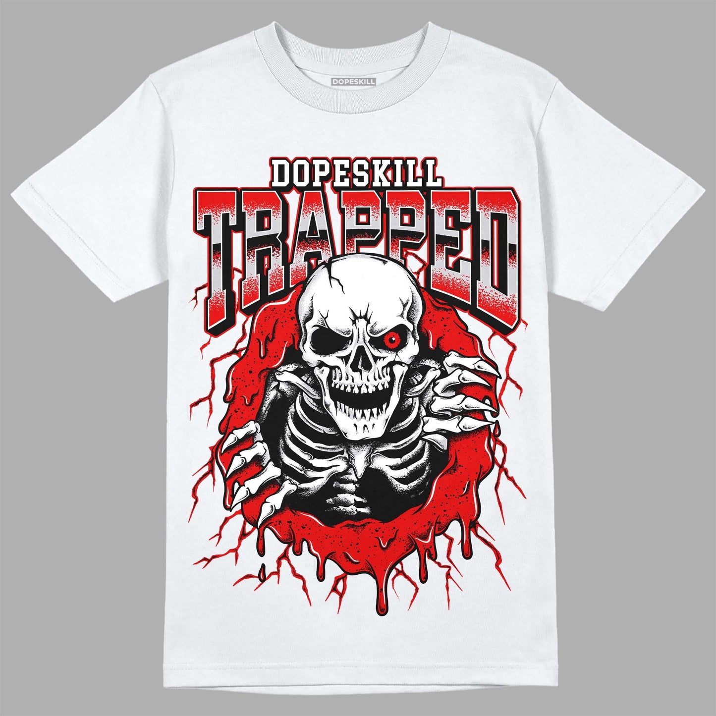 Red Cement 4S DopeSkill T-Shirt Trapped Halloween Graphic