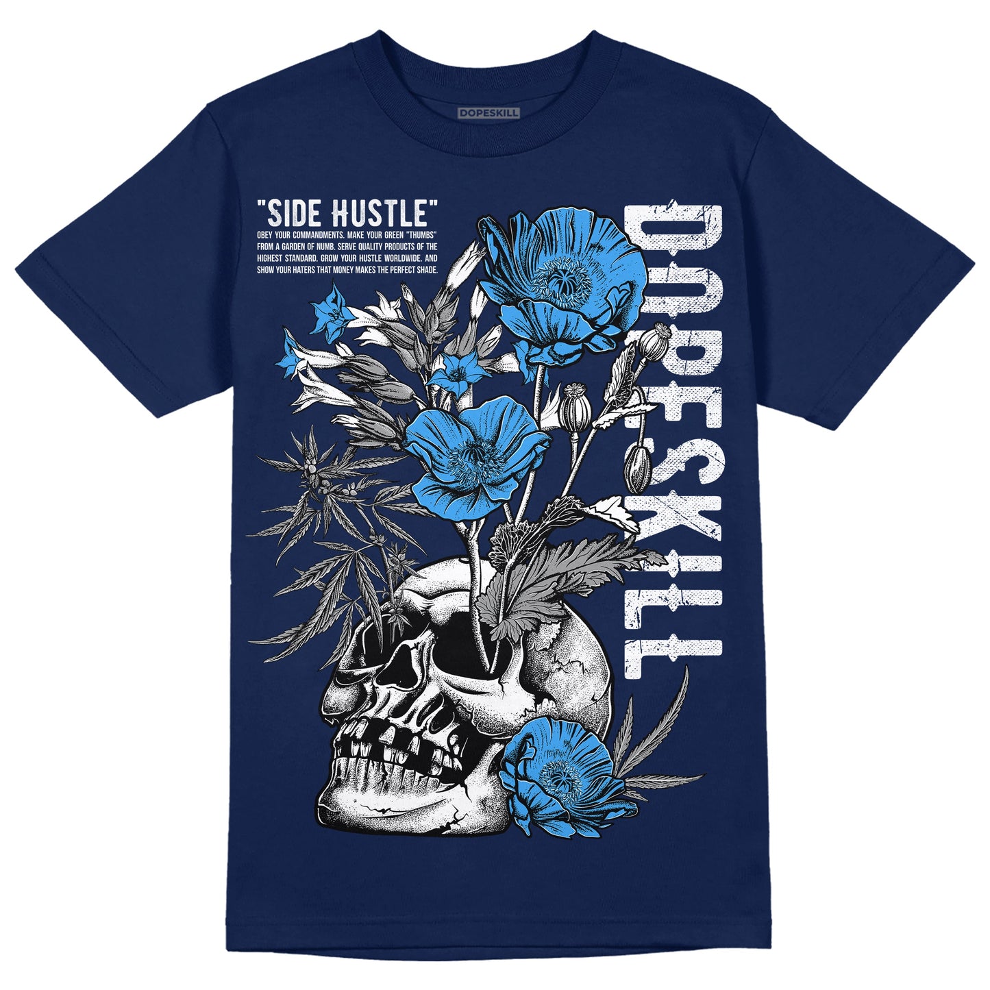 Midnight Navy 3s DopeSkill Navy T-shirt Side Hustle Graphic