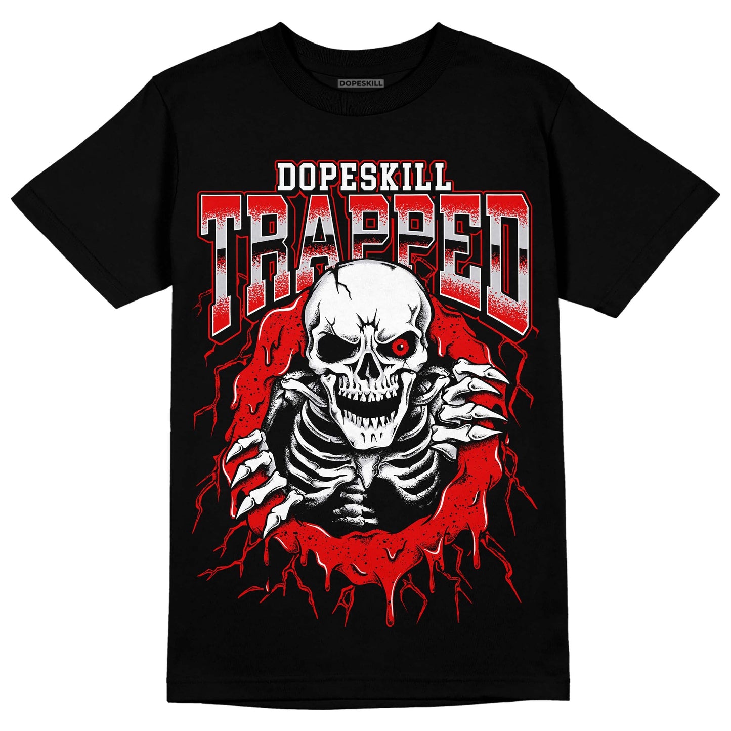 Red Cement 4S DopeSkill T-Shirt Trapped Halloween Graphic