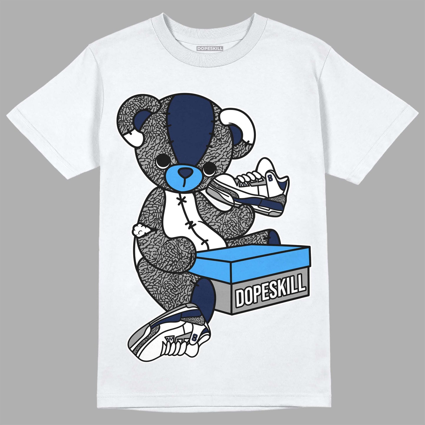Midnight Navy 3s DopeSkill T-Shirt Sneakerhead BEAR Graphic