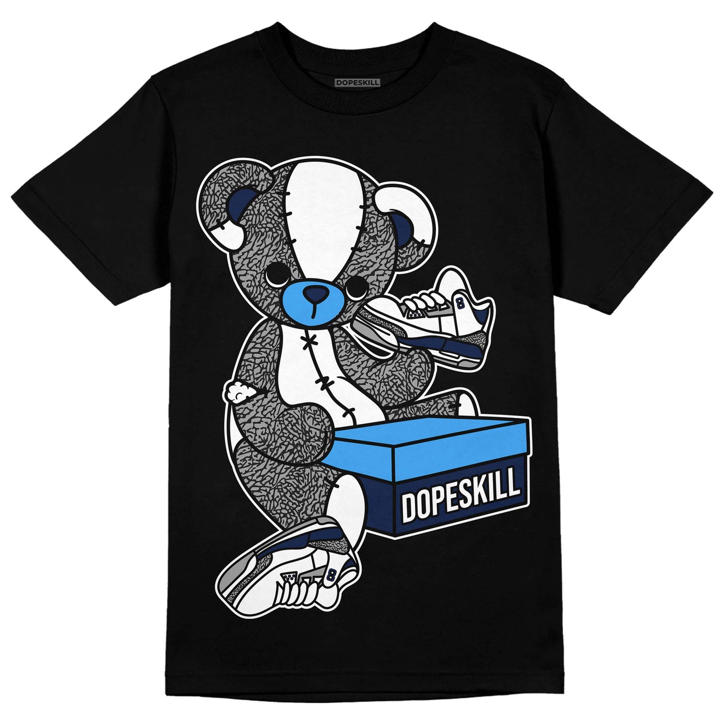 Midnight Navy 3s DopeSkill T-Shirt Sneakerhead BEAR Graphic