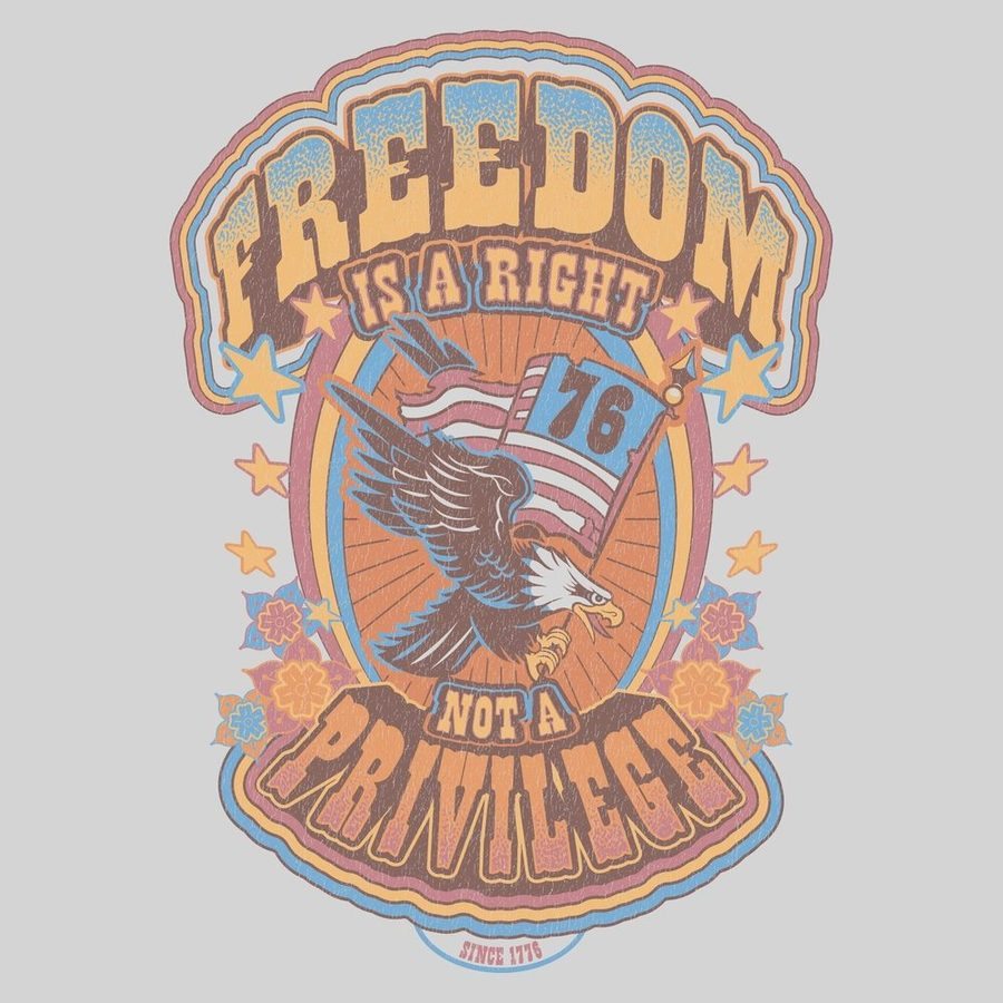 Women's Freedom Is A Right Boyfriend Fit T-Shirt -Sand