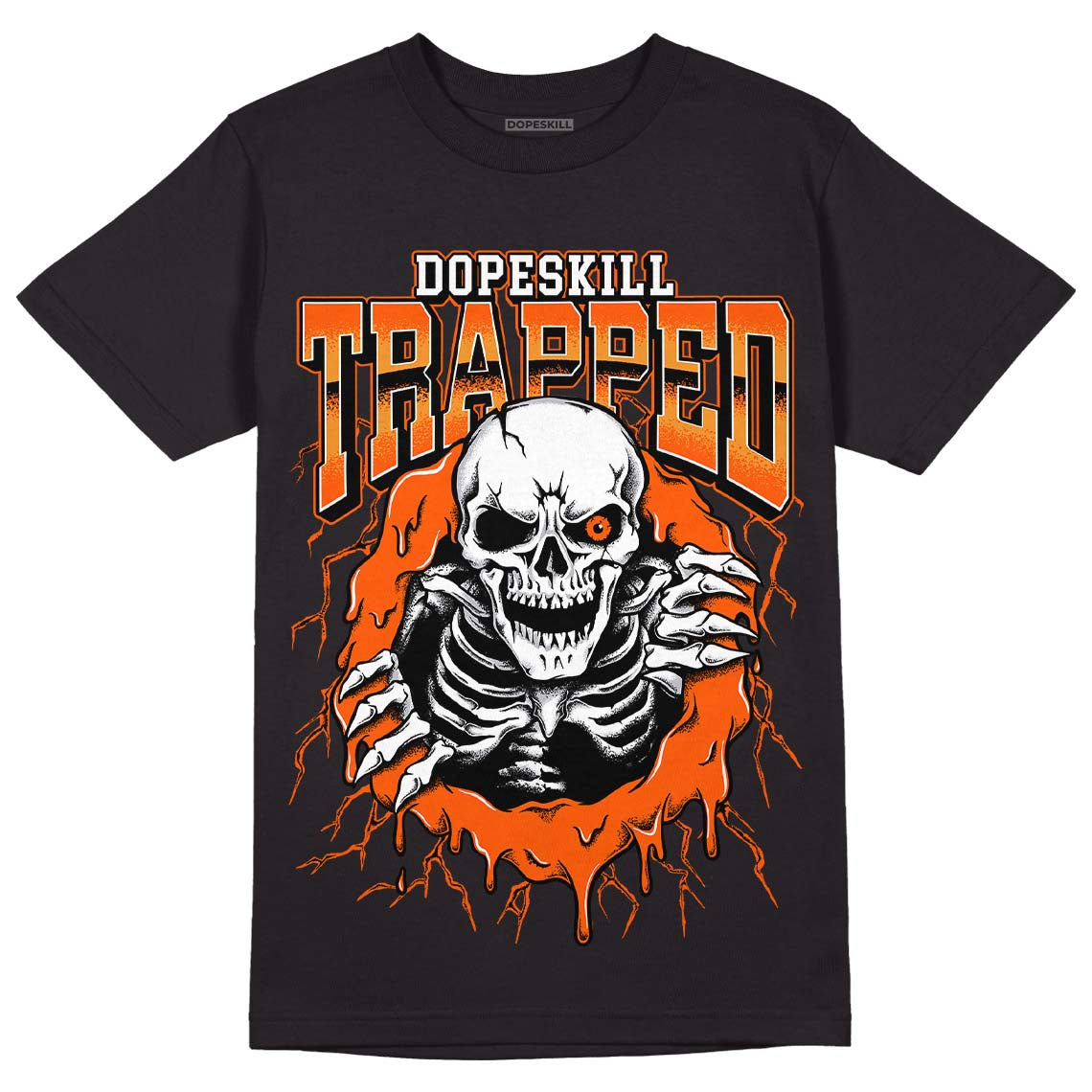 Brilliant Orange 12s DopeSkill T-Shirt Trapped Halloween Graphic