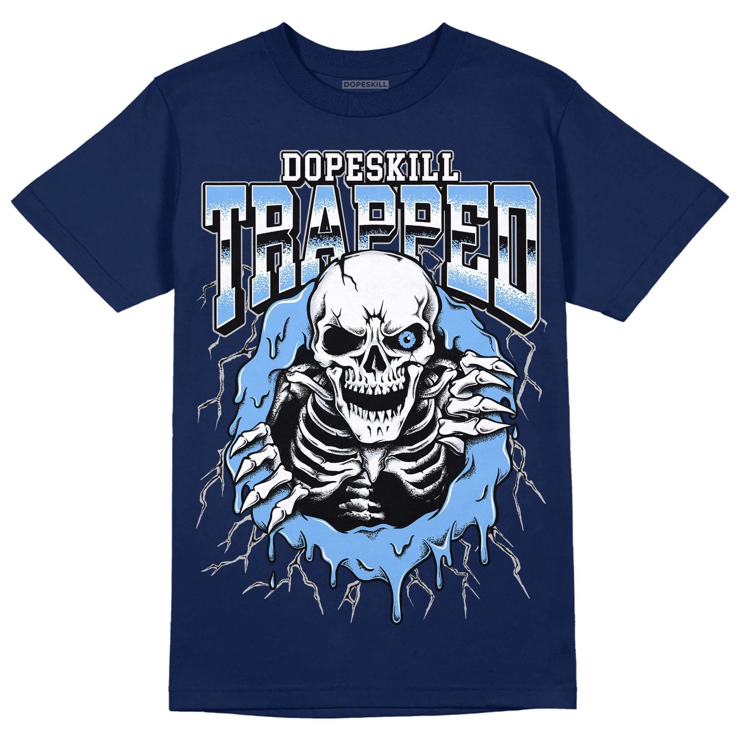Midnight Navy 5s DopeSkill Navy T-Shirt Trapped Halloween Graphic