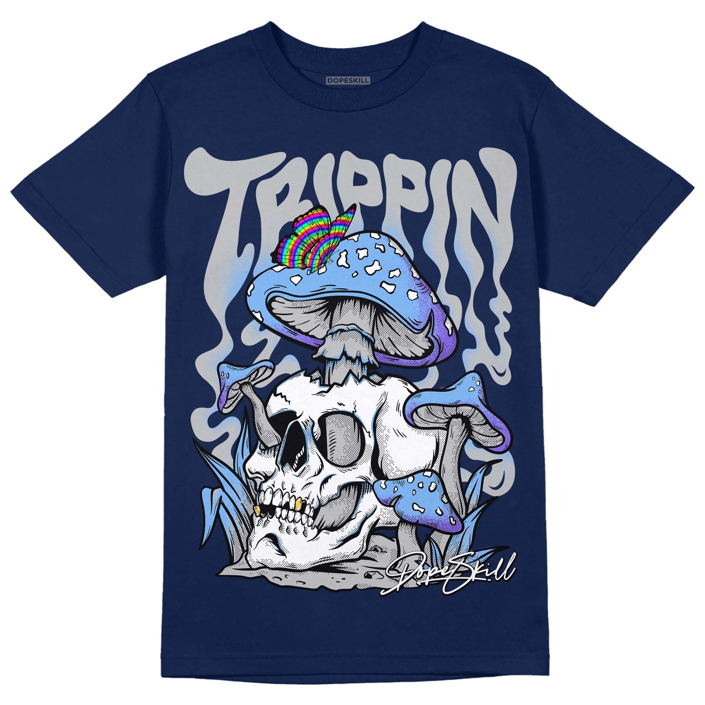 Midnight Navy 5s DopeSkill Navy T-shirt Trippin Graphic