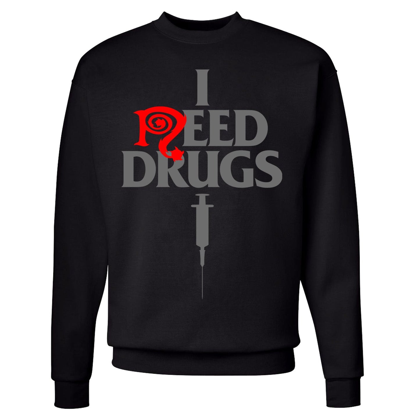 Necro "I Need Drugs" Crewneck Sweatshirt Style001