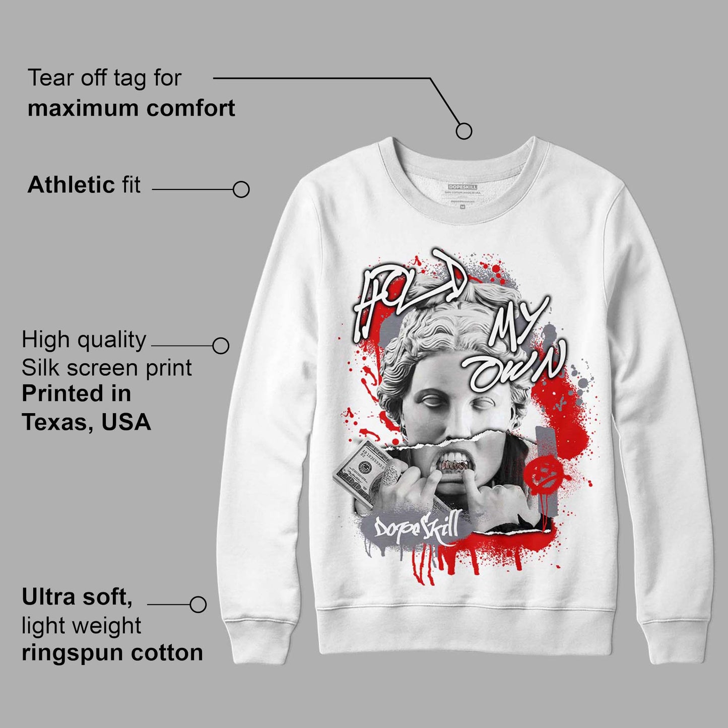 Gym Red 9s DopeSkill Sweatshirt Hold My Own Graphic