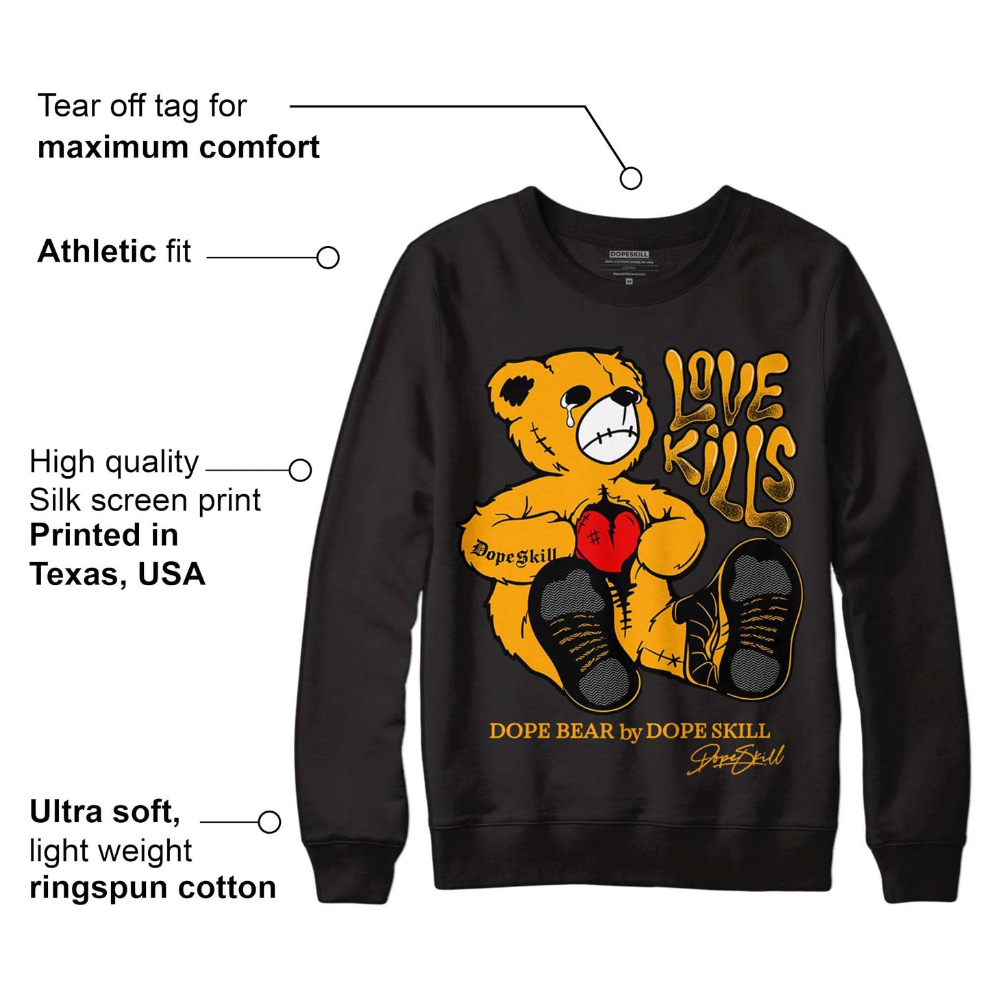 Black Taxi 12s DopeSkill Sweatshirt Love Kills Graphic
