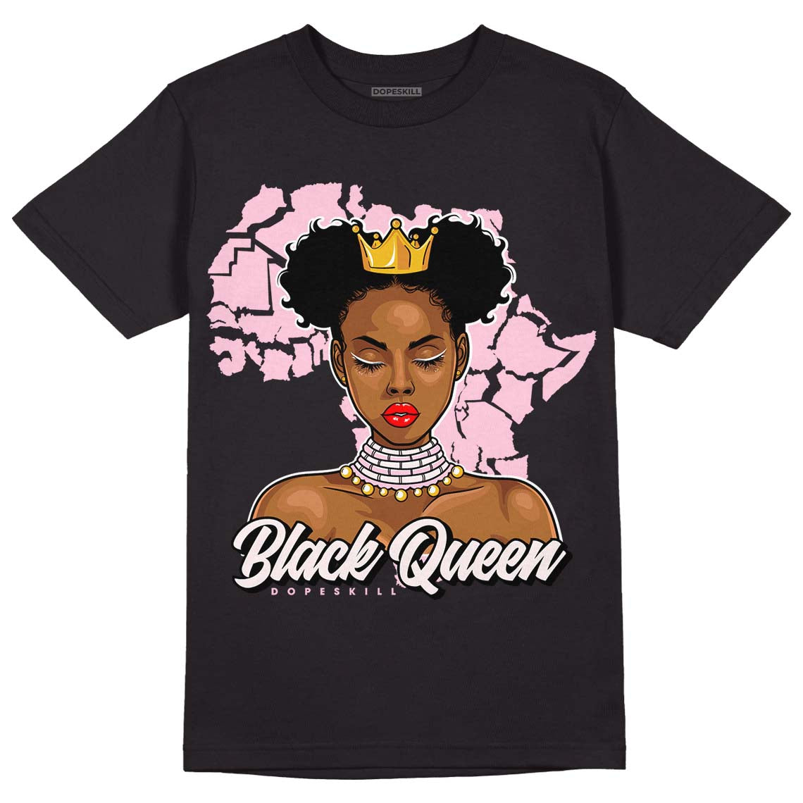 Dunk Low Pink Foam DopeSkill T-Shirt Black Queen Graphic