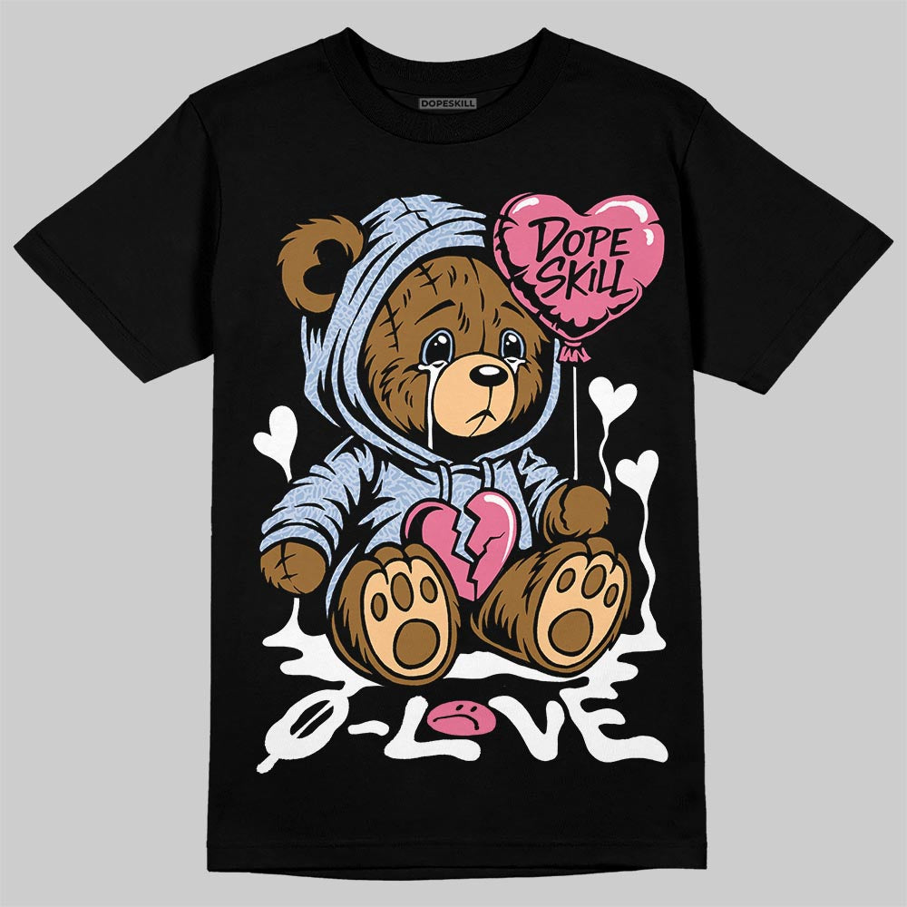 Denim Pink Glow 3s DopeSkill T-Shirt Broken Bear Graphic