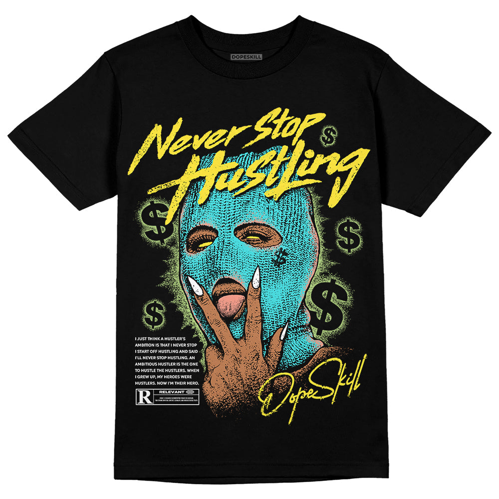 Cyan Burst 9060 DopeSkill T-Shirt Never Stop Hustling Graphic
