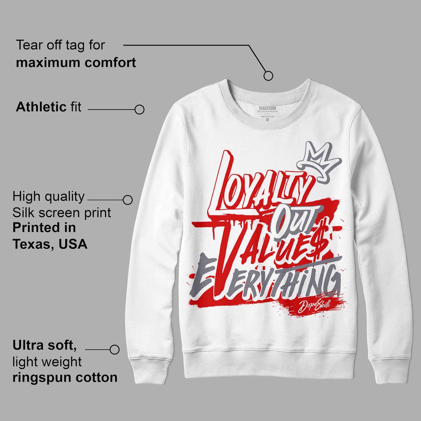 Gym Red 9s DopeSkill Sweatshirt LOVE Graphic