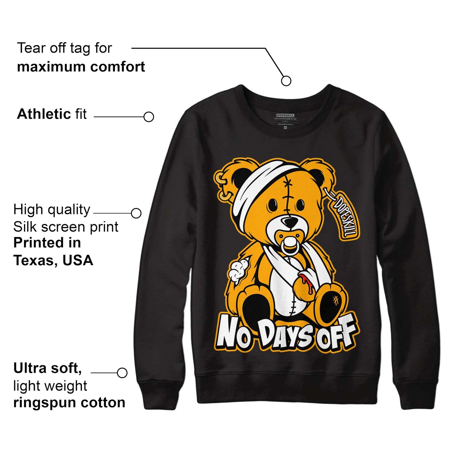 Black Taxi 12s DopeSkill Sweatshirt Hurt Bear Graphic
