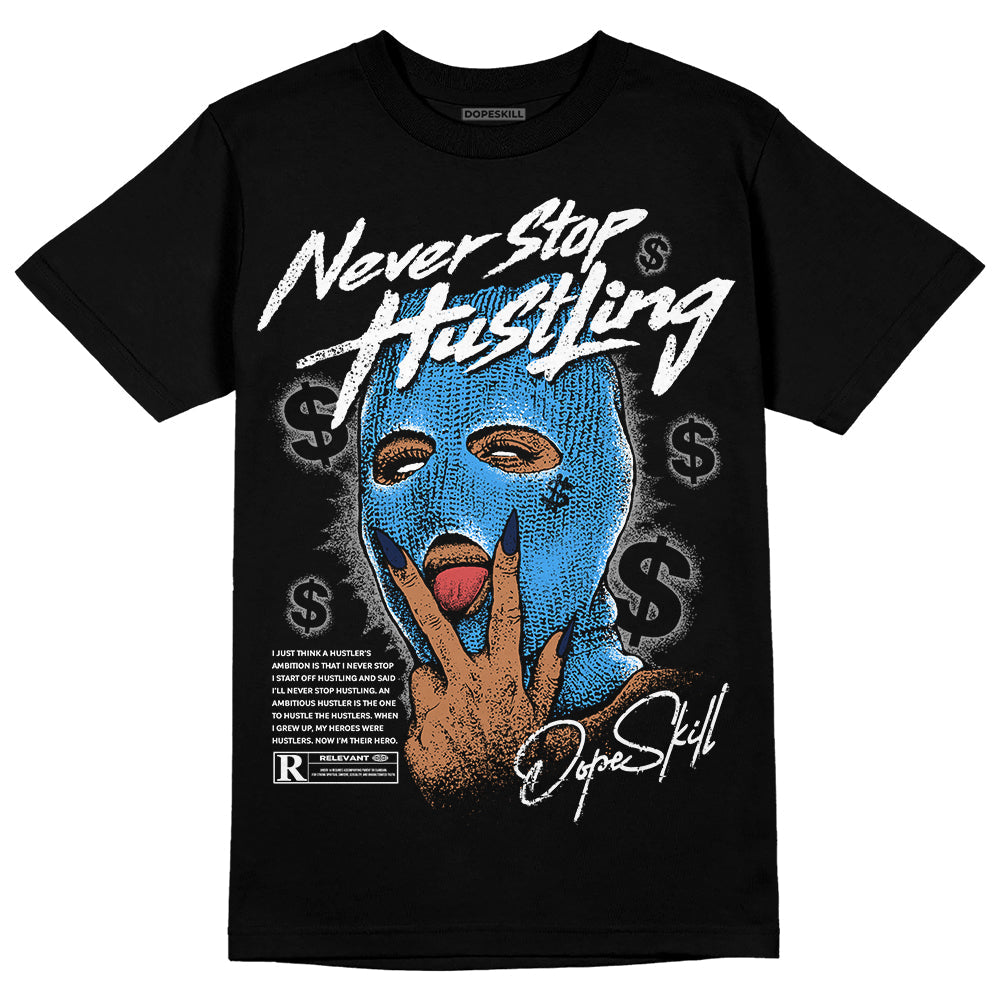 AJ Spizike White Obsidian DopeSkill T-Shirt Never Stop Hustling Graphic