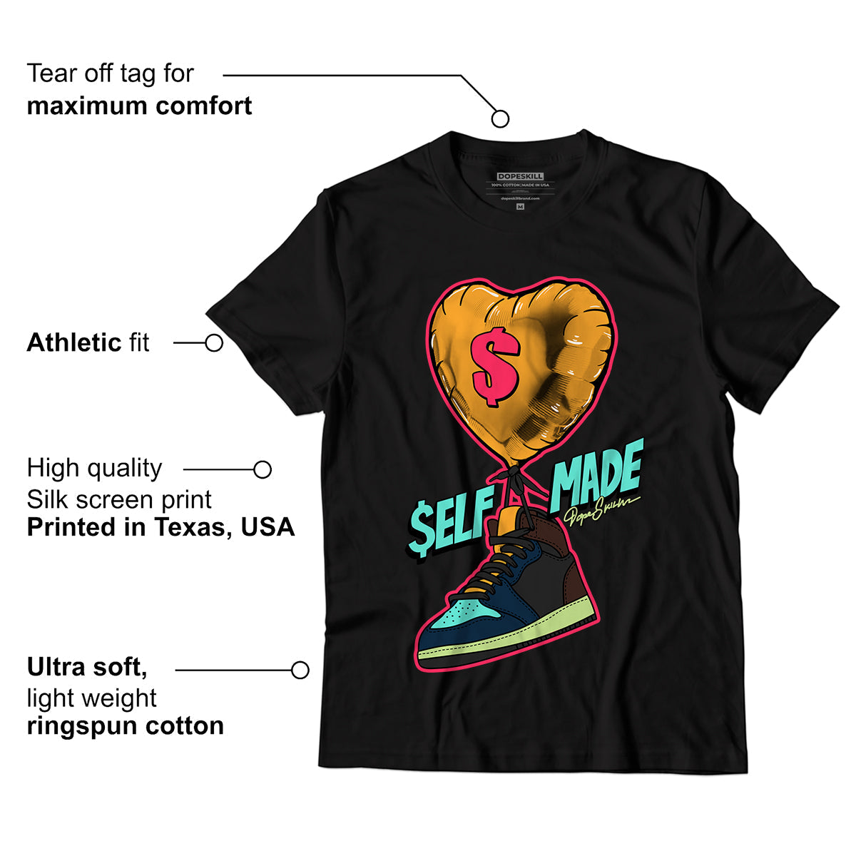 AJ 1 High OG Bio Hack DopeSkill T-Shirt Self Made Graphic
