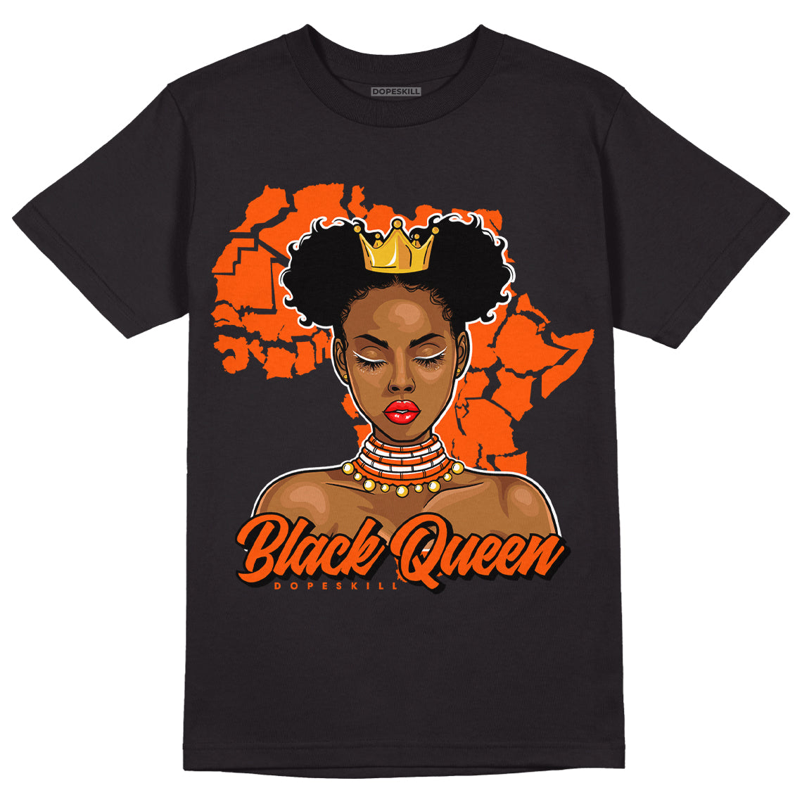 Orange Milk DopeSkill T-Shirt Black Queen Graphic