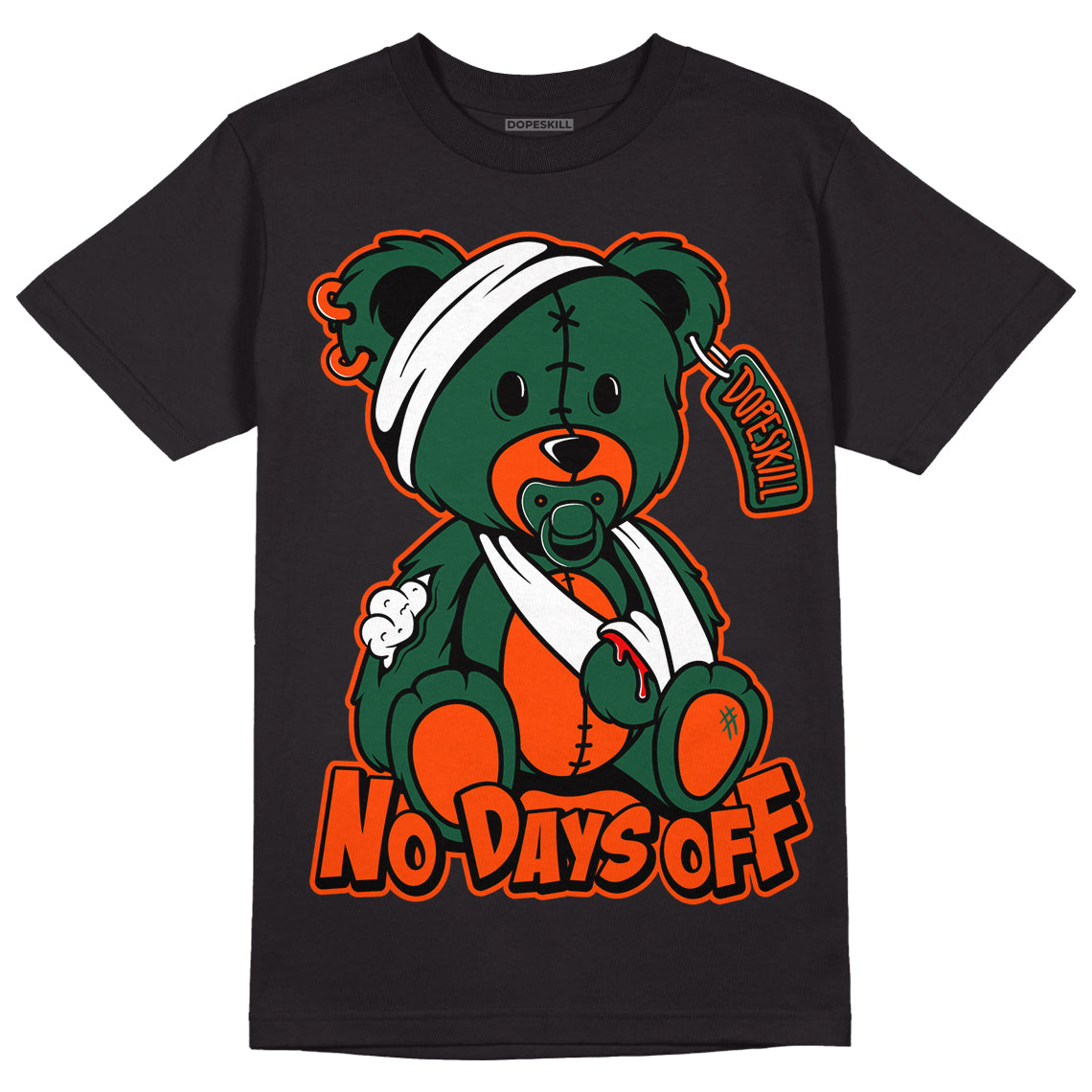 Dunk Low Team Dark Green Orange DopeSkill T-Shirt Hurt Bear Graphic