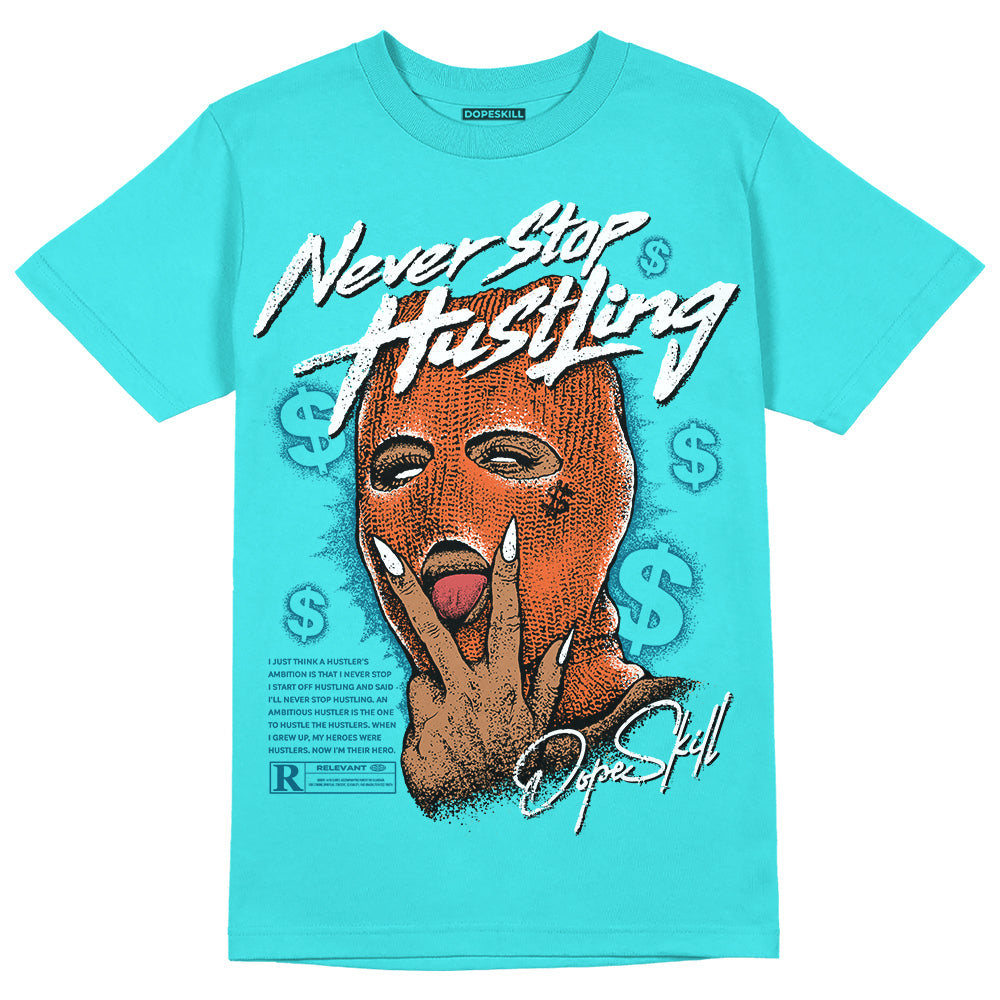 Dunk Dolphins DopeSkill Tahiti Blue T-shirt Never Stop Hustling Graphic