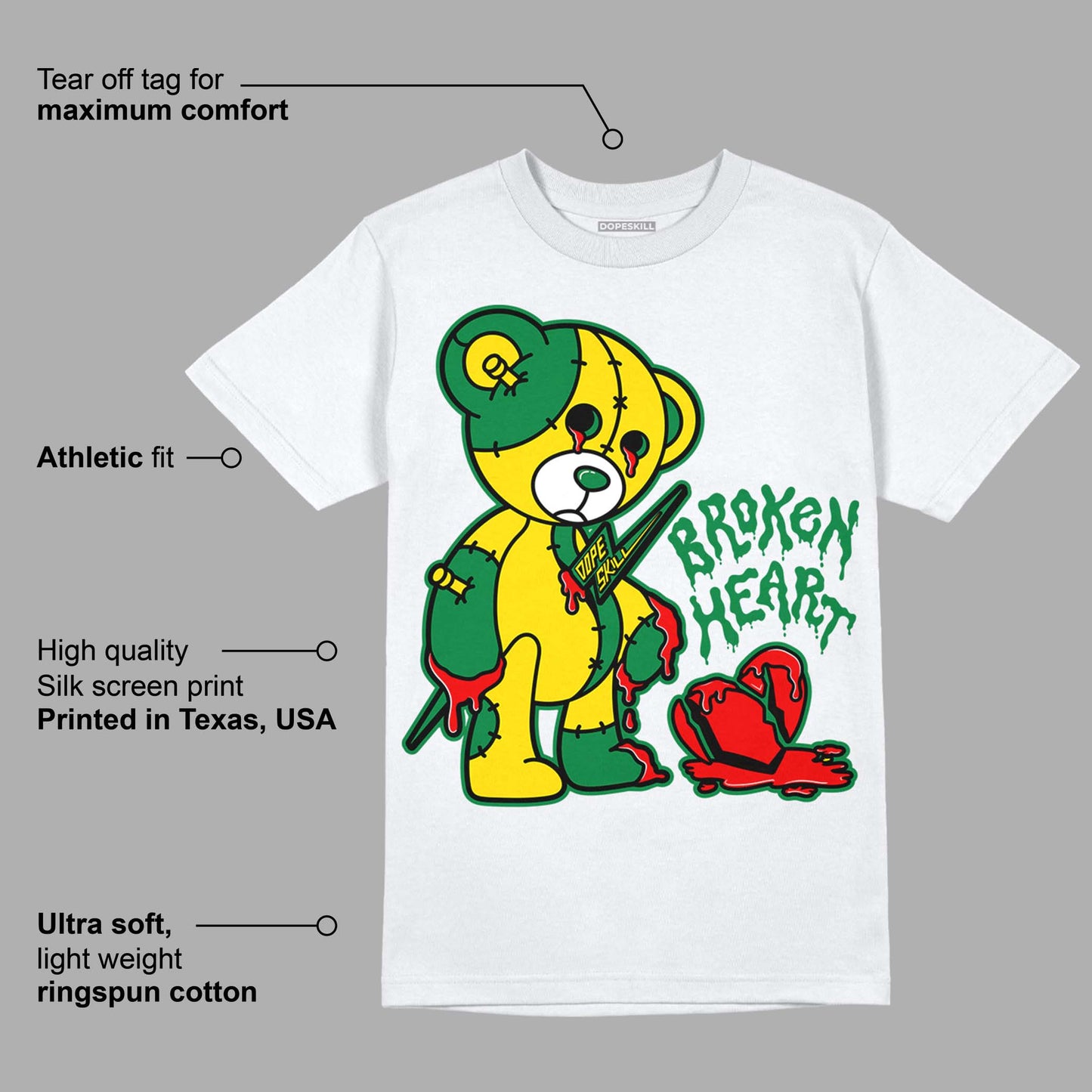 Dunk Low Reverse Brazil DopeSkill T-Shirt Broken Heart Graphic