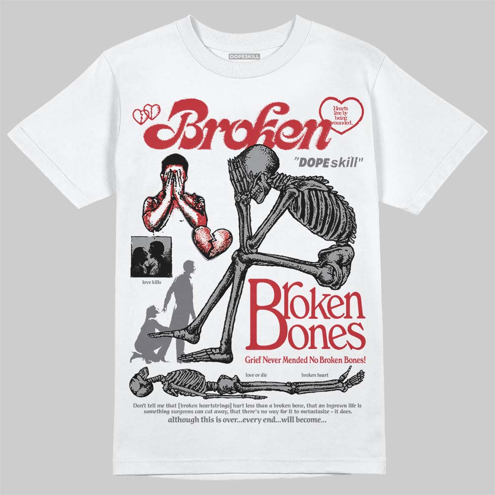 Cement Grey 3s DopeSkill T-Shirt Broken Bones Graphic
