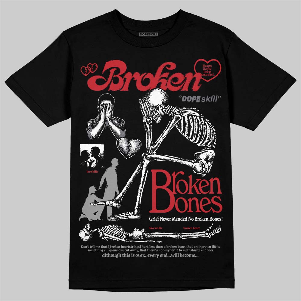 Cement Grey 3s DopeSkill T-Shirt Broken Bones Graphic