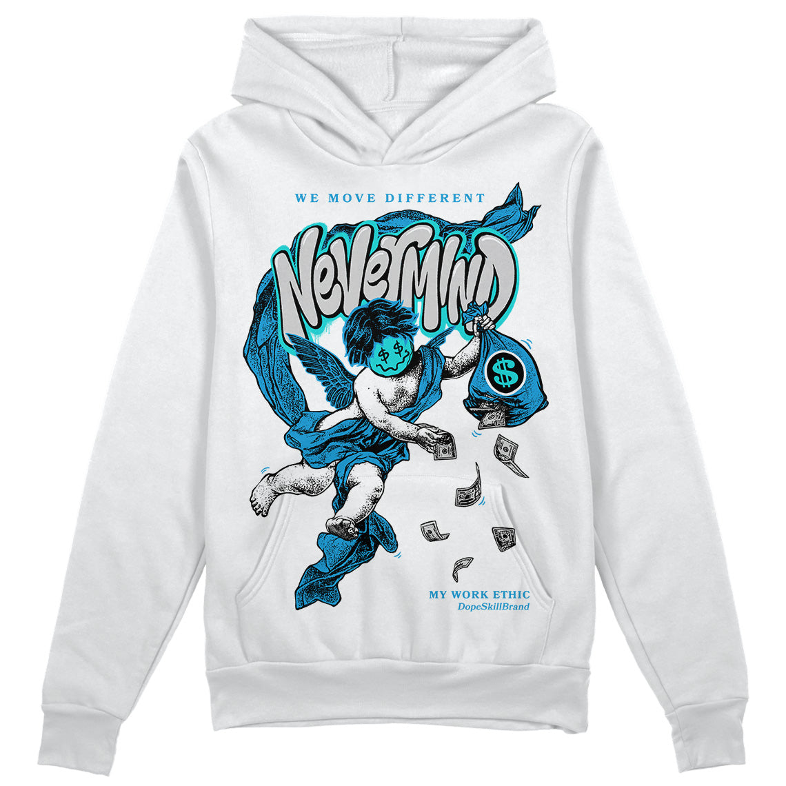 Military Blue 4s DopeSkill Hoodie Sweatshirt Nevermind Graphic