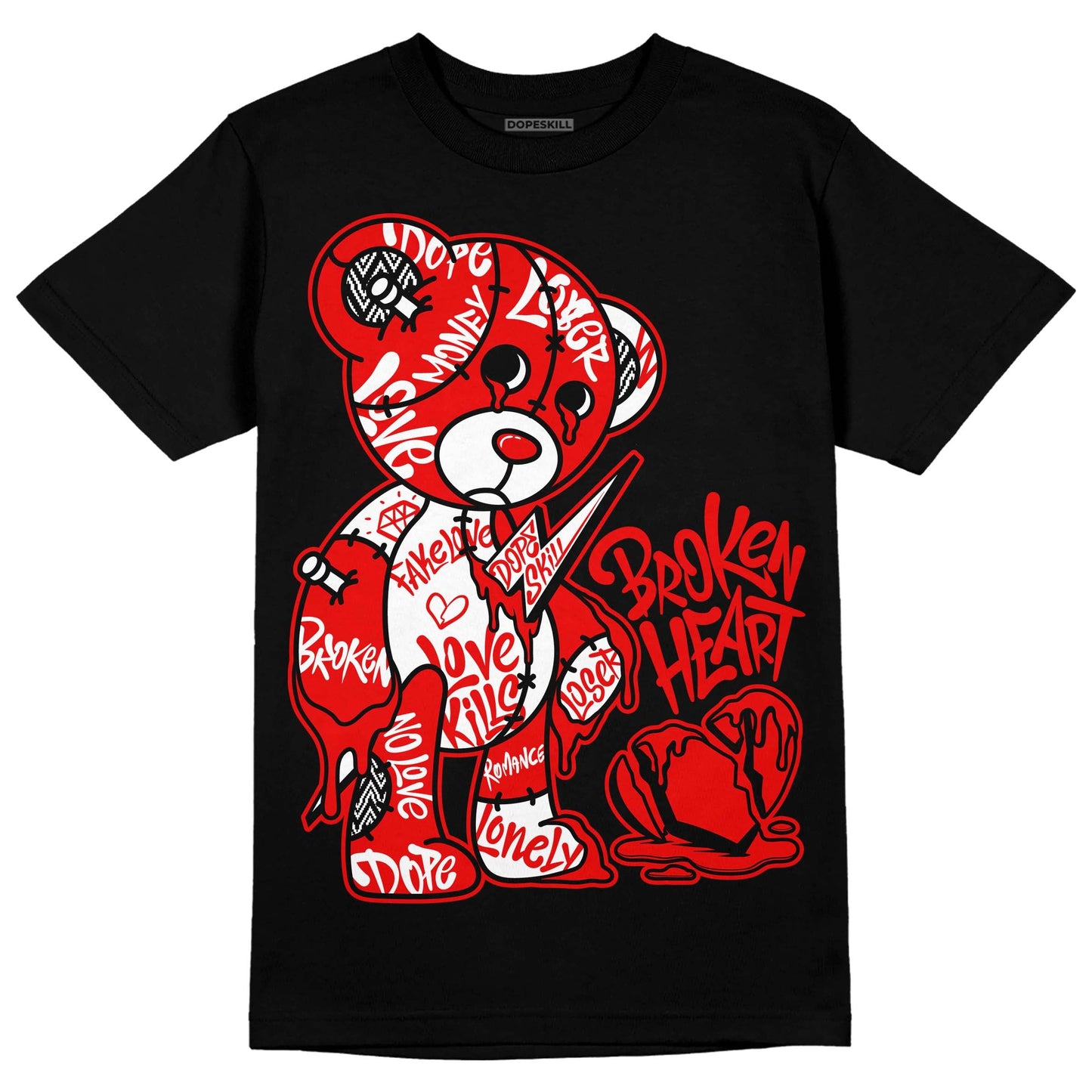 Cherry 12s DopeSkill T-Shirt Broken Heart Graphic