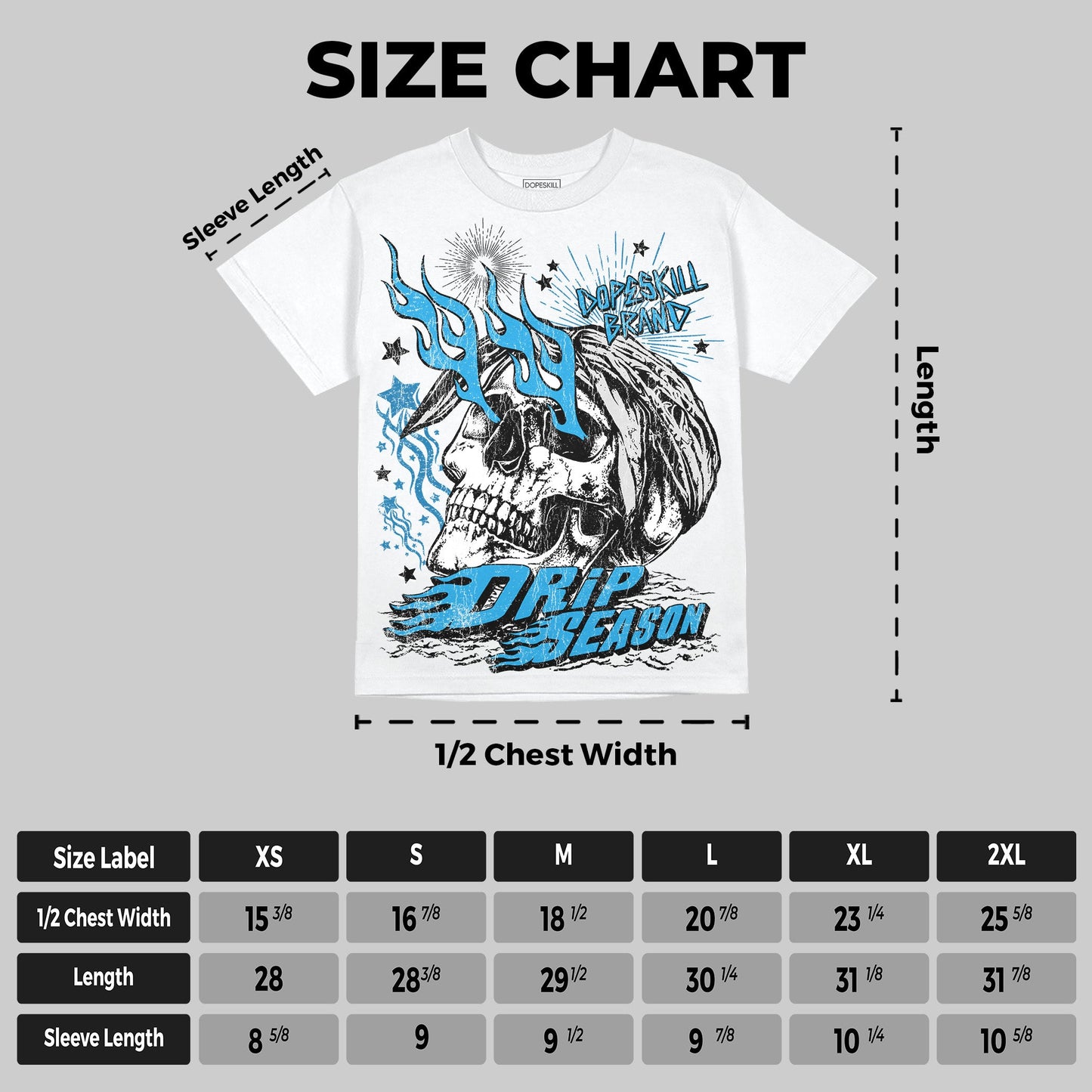 Military Blue 4s DopeSkill Oversize Print T-Shirt Drip Season Graphic