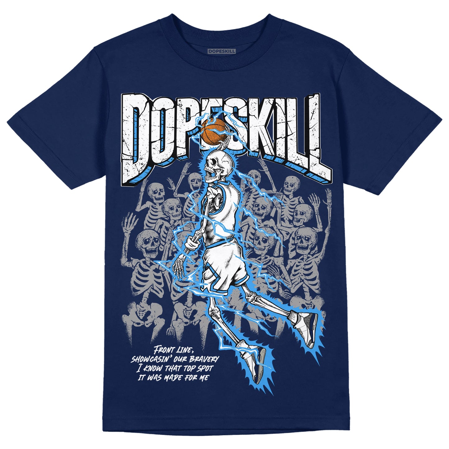 Midnight Navy 3s DopeSkill Navy T-shirt Thunder Dunk Graphic