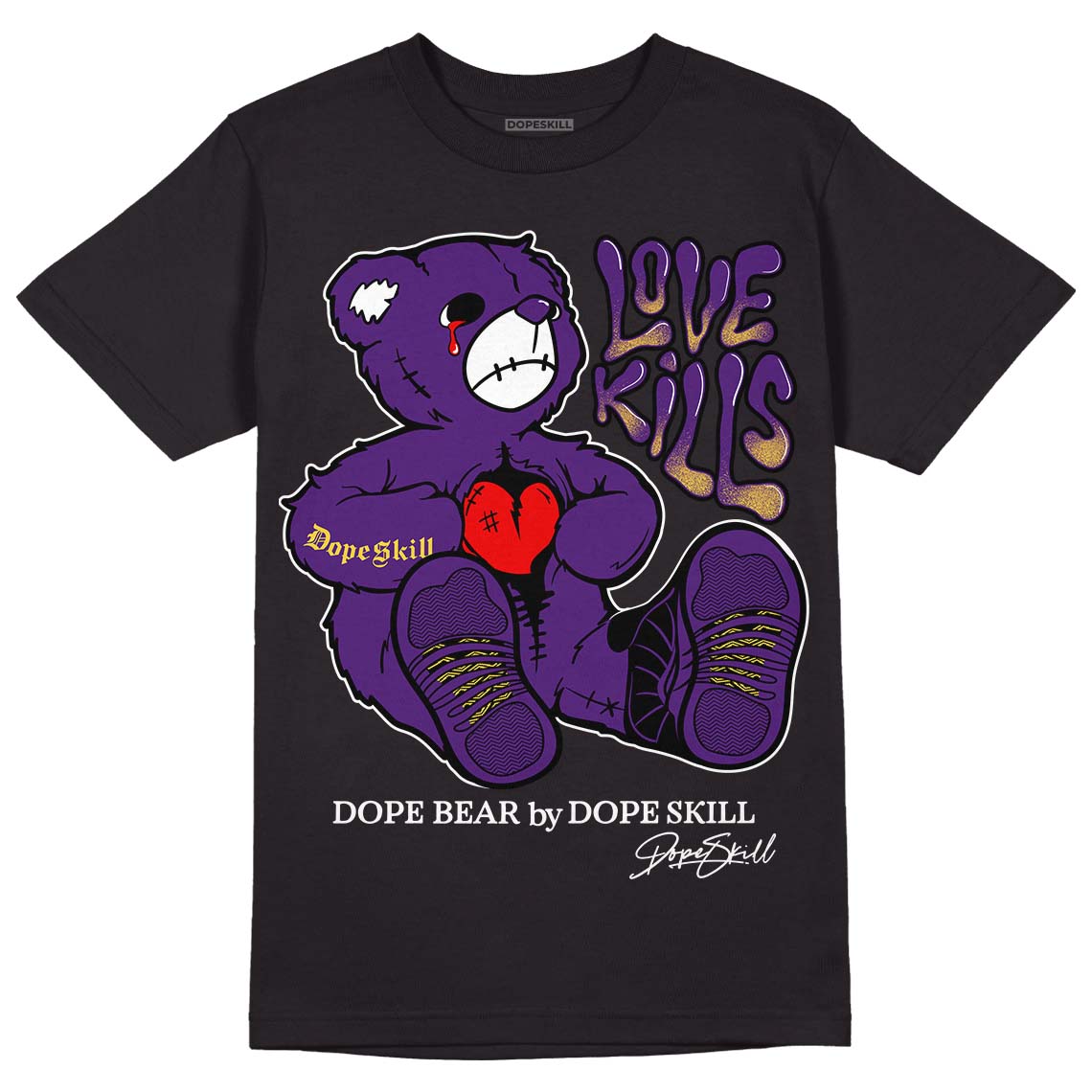 Field Purple 12s DopeSkill T-Shirt Love Kills Graphic