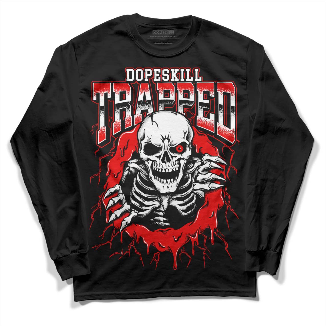 Cherry 12s DopeSkill Long Sleeve T-Shirt Trapped Halloween Graphic