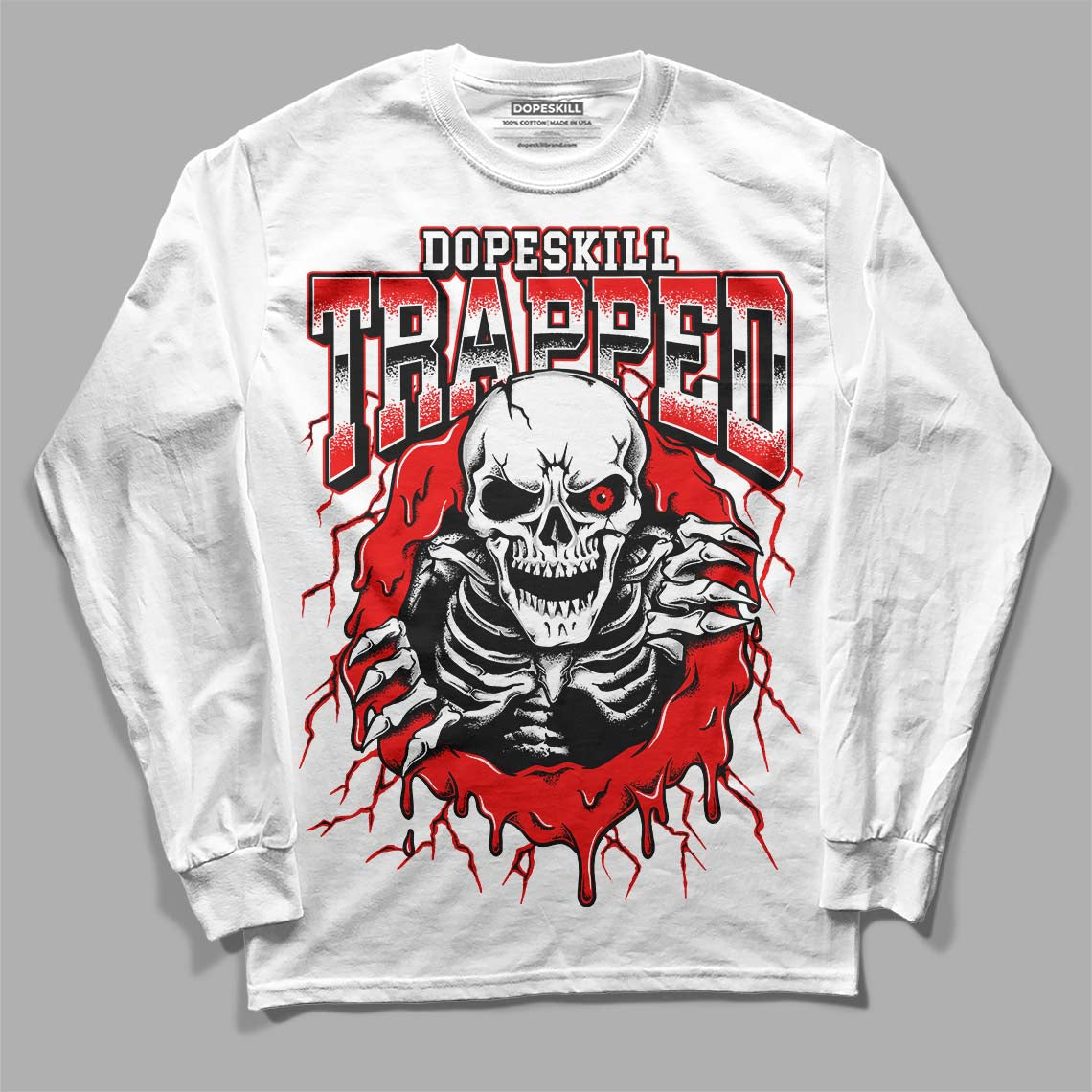 Cherry 12s DopeSkill Long Sleeve T-Shirt Trapped Halloween Graphic