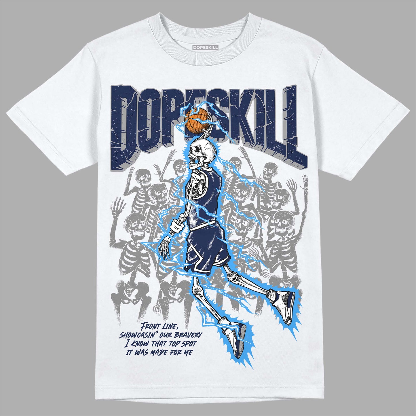 Midnight Navy 3s DopeSkill T-Shirt Thunder Dunk Graphic