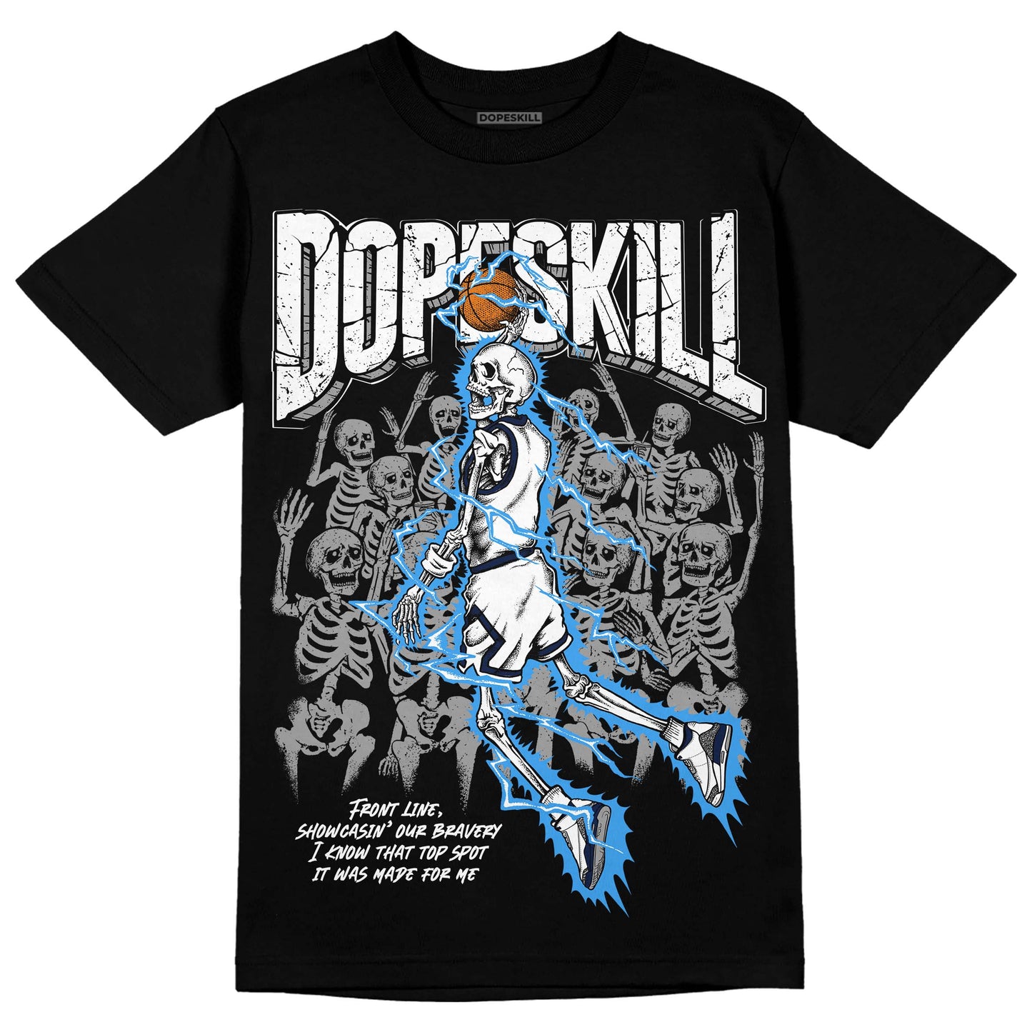 Midnight Navy 3s DopeSkill T-Shirt Thunder Dunk Graphic