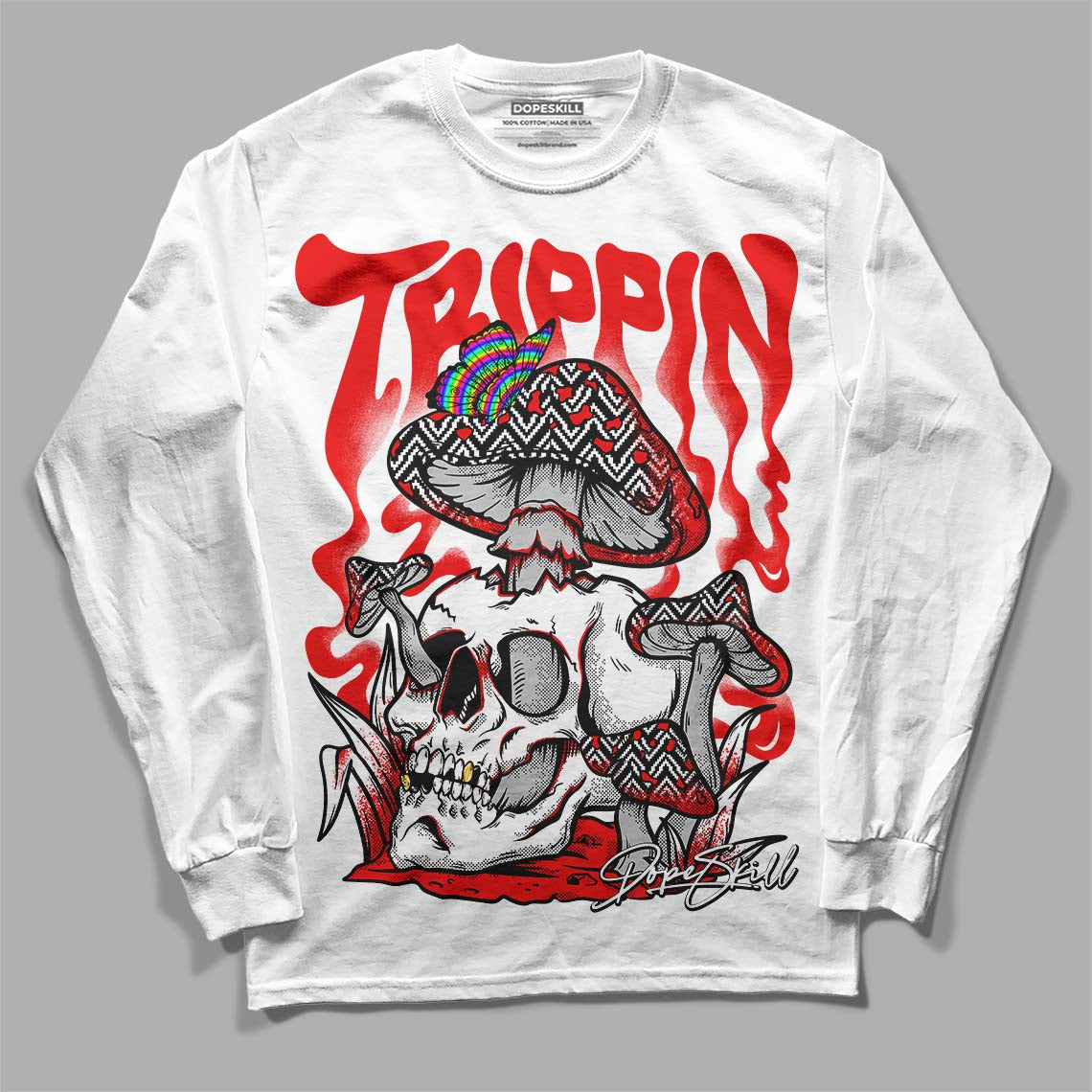 Cherry 12s DopeSkill Long Sleeve T-Shirt Trippin Graphic