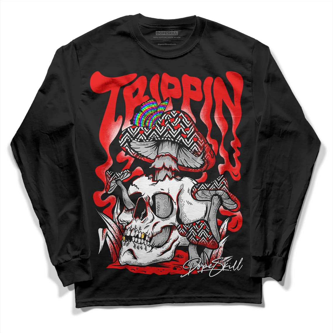 Cherry 12s DopeSkill Long Sleeve T-Shirt Trippin Graphic