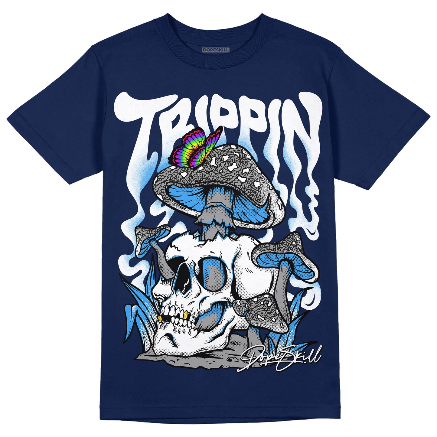 Midnight Navy 3s DopeSkill Navy T-shirt Trippin Graphic