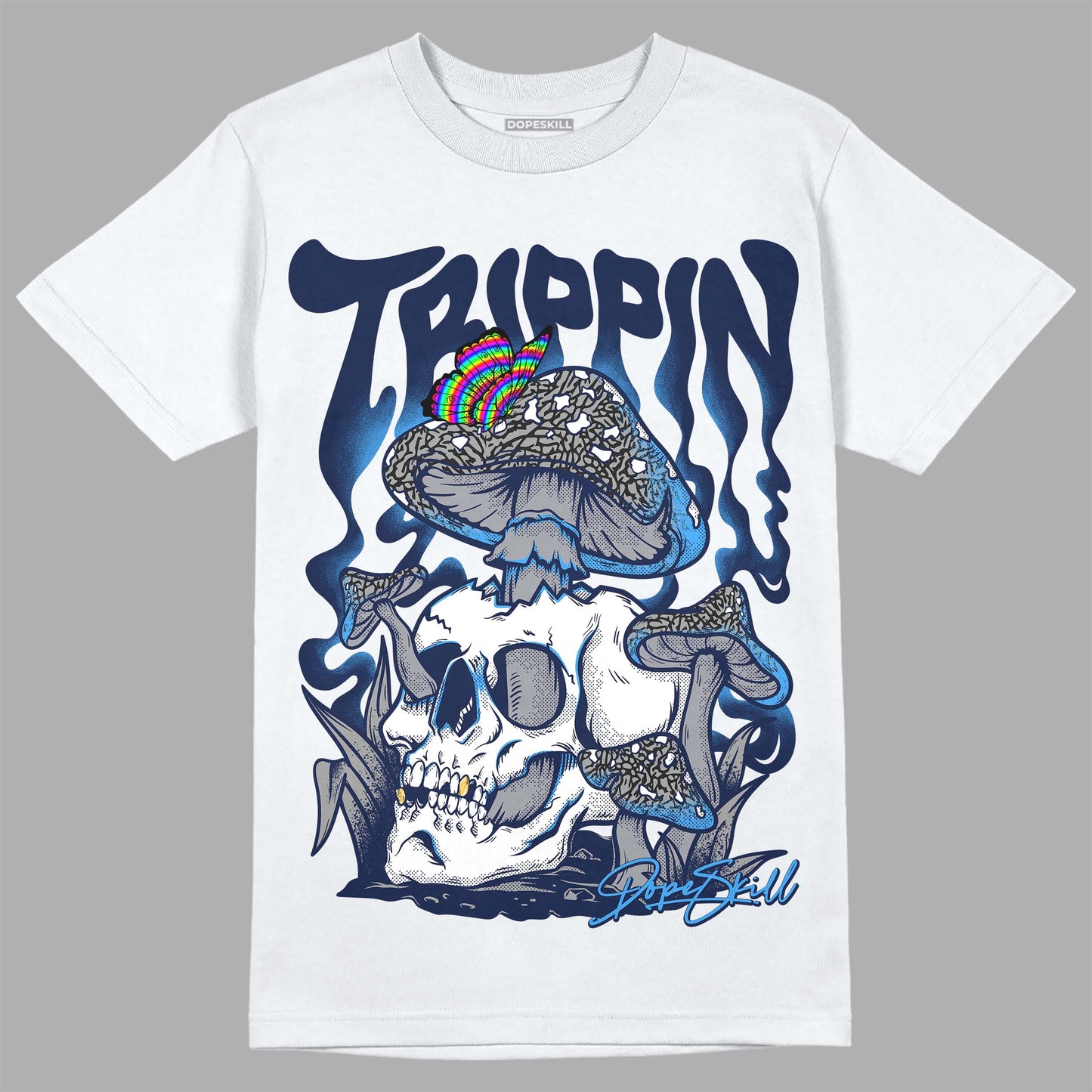 Midnight Navy 3s DopeSkill T-Shirt Trippin Graphic