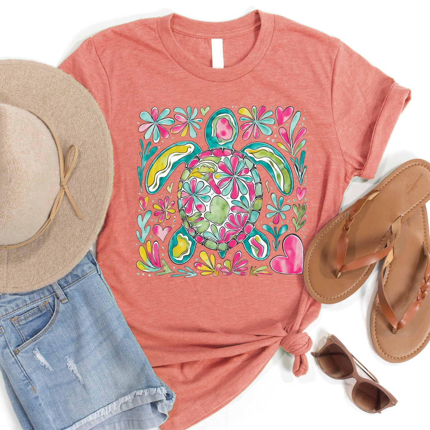 Turtle Floral Tee