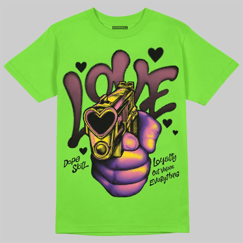 Neon Green Collection DopeSkill T-Shirt Love Shot Graphic